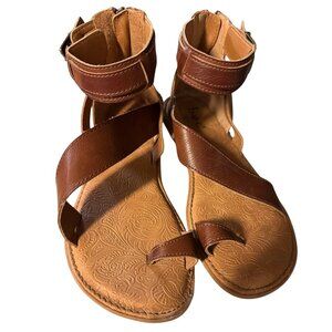 B.O.C. Brown Leather Gladiator Sandals  Women's Size‎ 6